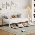 August Grove® Briannah Daybed Metal in White | 38.6 H x 41.3 W x 78 D in | Wayfair A9A9E5C15D284D988189039DCE3F17FB