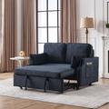 Mercer41 Tarrence 50.11" Velvet Sofa Bed Velvet in Black | 33.61 H x 50.11 W x 33.61 D in | Wayfair E7CAECDB5AE64ECC996218B4AF0A015C