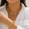 2 pièces/ensemble coloré bohème mode collier ras du cou Bracelet ensemble de bijoux classique croix chaîne accessoires pour les femmes cadeau fête