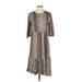 Zara Casual Dress - DropWaist: Gray Leopard Print Dresses - Women's Size Small