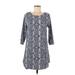 Madam Rage Casual Dress - Mini Scoop Neck 3/4 sleeves: Blue Dresses - Women's Size 8