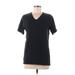 Calvin Klein Short Sleeve T-Shirt: Black Solid Tops - Women's Size Medium