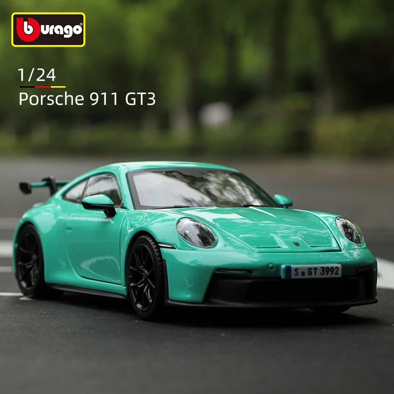 Bburago 1:24 Porsche 911 GT3 Neues Legierungs-Luxusfahrzeug Diecast-Sportwagenmodell Sammlung Geschenke Druckgussspielzeug Hobbys Voiture