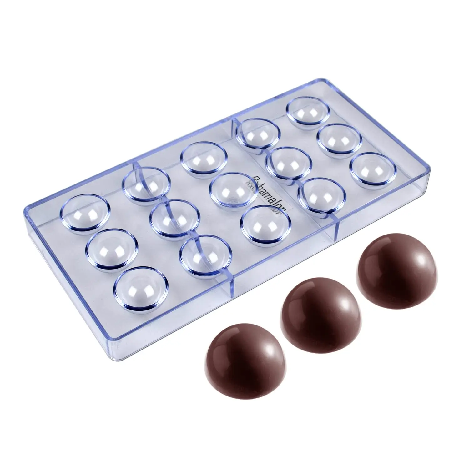 Polycarbonat Schokoladen form profession elle 1,26 Zoll Halbkugel Form für Süßigkeiten Bonbons 15 Kavität Süßwaren Back gebäck Werkzeug Image