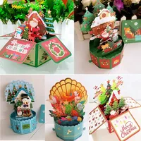 3d Pop-up-Grußkarten Frohe Weihnachten Karten Neujahr Grußkarten Segen Postkarte Schwan Meerjungfrau