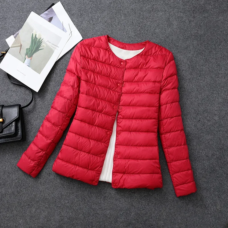 Plus Size weibliche leichte Ente Daunen matt Stoff leichter Mantel warme Frauen Wind jacke Parka Damen Daunen jacken