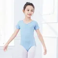Mädchen Ballett Trikots Bogen Gymnastik Trikots Kurzarm Ballett Bodysuit Kind Bowknot Tanz kostüme