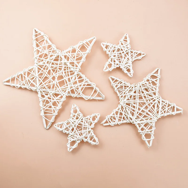 /20cm Rattan Stern rahmen künstliche Blumen Kränze Weihnachts dekoration für Zuhause DIY handgemachte Tür hängen Hochzeits wand Image