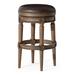 Maven Lane Pullman Backless Bar Stool in Walnut Finish w/ Marksman Saddle Vegan Leather - Brown - Bar - 31" Seat Height