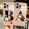 DIY benutzer definierte Nachname Brief Blume Mode Handy hülle für iPhone 13 Pro Max 12 Pro Max 12