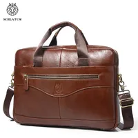Schlatum Echt leder Aktentaschen hart für Männer Luxus Handtaschen Laptop Aktentasche Taschen 15 6