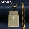 Chrisitian croce bibbia Verse preghiera collana in acciaio inox portoghese collane religiose