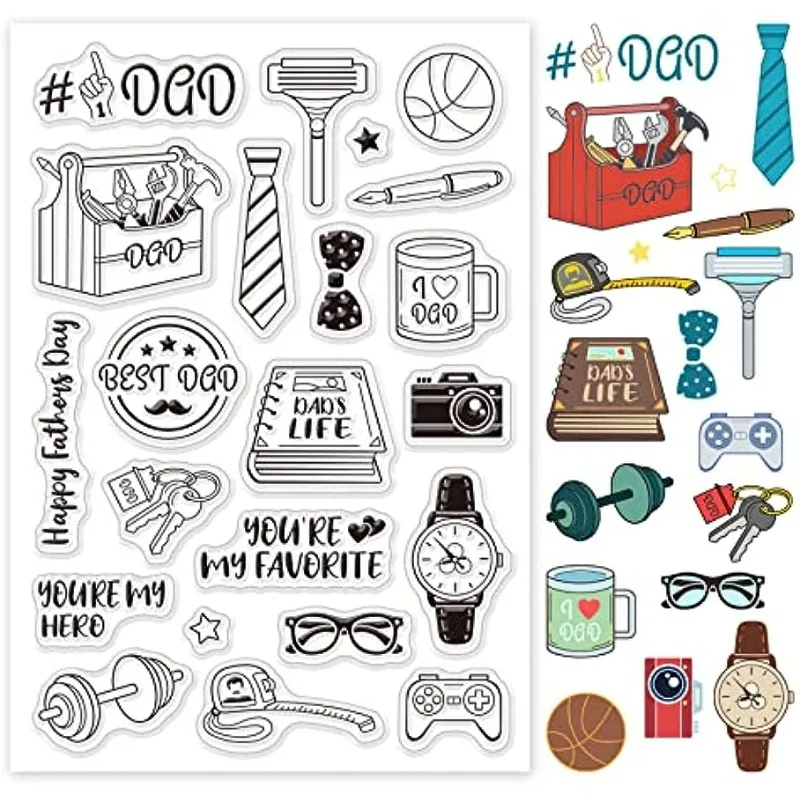 Beste Papa Silikon klare Stempel transparente Briefmarken für Geburtstag Vatertag Party karten machen DIY Scrap booking Foto Dekoration Image