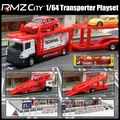1/64 Auto Spielset Spielzeug für Kinder rmz Stadt 1:64 Scania Transporter LKW Low Trailer Miniatur