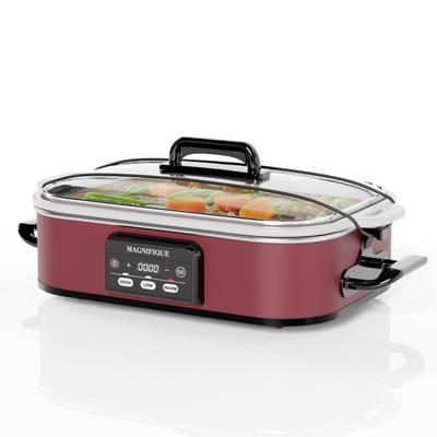 4-Quart Slow Cooker with Casserole Digital Warm Setting, Kitchen Small Appliance, Oven Baking, Dishwasher Safe Crock