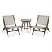 Furniture of America Haft Aluminum 3-Piece Table and Chair Set in Gray