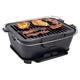 CintBllTer Heavy Duty Pre-Seasoned Cast Iron Portable Grill 14 x12 Grilling Surface Outdoor Hibachi-Charcoal Grill Charcoal Rectangle BBQ Portable Grill Stove