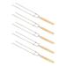 Barbecue Sign Fire Roasting Sticks Wood Handle Forks Camping Bbq Grill Outdoor Telescoping Marshmallow 5 PCS