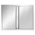 BBQ Double Access Doors Stainless Steel 31 W x 24 H inch Double Wall Door Panel Outdoor Kitchen Doors Flush Mount for Outdoor Kitchens or BBQ Island