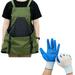 Gardening Apron with Pockets Garden Apron with Gloves Garden Harvest Pouch with Quick Release Pockets Gifts for Men Women - Green