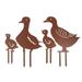 Whoamigo Ducklings Family Garden Stakes Hollow Out Shaped Outdoor Ornament Yard Art Decors with Stake for Courtyard Lawn
