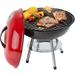 Alpine Cuisine Premium 14 Charcoal BBQ Grill Round for Outdoor Cooking Barbecue Coal Kettle Bowl Grill Portable Heavy Duty Round with Legs Grilling for Tailgating Patio Backyard Camping - Red