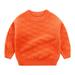 TOWED22 Baby Girls Sweaters Toddler Baby Cable Knit Sweater for Boys Long Sleeve Crewneck Striped Cotton Pullover Sweatshirt Fall Winter(Orange 2-3 Y)