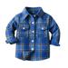 Kids Jacket Kids Plaid Flannel Shirt Toddler Baby Boys Girls Long Sleeve Button Down Jacket Fall Sherpa Coat Tops Outwear Toddler Jackets Boys Girls Lightweight Jacket