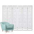 Hofitlead 6 Panel Carved Room Dividers 5.6FT Wooden Folding Screen Freestanding Privacy Partition Wall for Bedroom Living Room Office