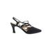 Nina Heels: Slingback Stilleto Cocktail Party Black Solid Shoes - Women's Size 8 1/2 - Almond Toe