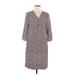 Gerard Darel Casual Dress - Shift V Neck 3/4 sleeves: Brown Dresses - Women's Size 38