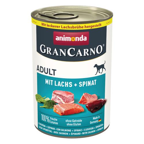 12x 400g animonda GranCarno Original Adult Lachs & Spinat Hundefutter nass