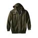 Men's Big & Tall Full zip quilted sweatshirt by KingSize in Heather Olive (Size XL)