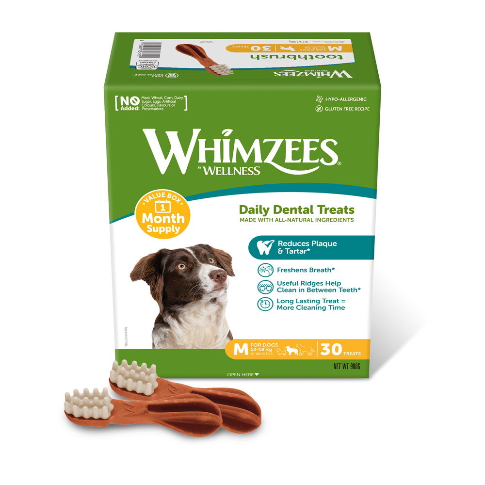 2x30 Size M Toothbrush Whimzees by Wellness Dog Snacks | Monthly Box