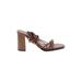 ASOS Heels: Slip-on Chunky Heel Bohemian Brown Solid Shoes - Women's Size 7 - Open Toe