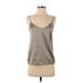 Zara Sleeveless Blouse: Silver Tops - Women's Size Small