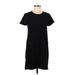 J.Crew Factory Store Casual Dress - Mini Crew Neck Short sleeves: Black Print Dresses - Women's Size Medium