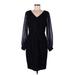 Marc New York Andrew Marc Casual Dress - Sheath V Neck 3/4 sleeves: Black Dresses - Women's Size 6