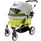 Pet Travel Stroller Double Dog Stroller for Large Dogs Up to 77 Ibs Aluminum Frame 4-Wheel Blue (Yellow) (Yellow)