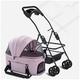 Pet Dog Stroller for Small Medium Dogs/Cats, Cat Stroller for 2 Cats, Dog Pram Pet Cat Strollers Premium Pet Pushchair Detachable Travel Carrier Trolley with Cup Holder (Color : Gray A) (Pink)