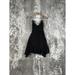 Free People Dresses | Free People Black Lace Cross Back Fit & Flare Sleeveless Mini Dress Size Xs | Color: Black | Size: Xs