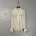 Free People Tops | Free People Ruffle Pintuck All Shook Up Top In Ivory Size Medium | Color: Cream/White | Size: M