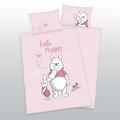 3-Piece Baby Bed Linen Set with Reversible Winnie the Pooh Motif 100 x 135 cm + 40 x 60 cm + 1 Fitted Sheet 70 x 140 cm Pink