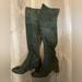 Tory Burch Shoes | Euc Tory Burch Over The Knee Green Seude Boots Size 10.5 | Color: Green | Size: 10.5