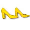 Nine West Shoes | Nine West Suede Yellow Thick Heel Pumps Size 7 | Color: Yellow | Size: 7