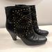 Nine West Shoes | Nine West Vintage America Black Leather Heeled Boots Studded 7.5 7 1/5 | Color: Black | Size: 7.5