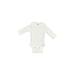 Gerber Long Sleeve Onesie: White Print Bottoms - Size Newborn