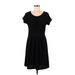 Jonathan Martin Casual Dress - A-Line: Black Solid Dresses - Women's Size Medium