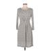 Gilli Casual Dress - A-Line Scoop Neck 3/4 sleeves: Gray Dresses - Women's Size Medium