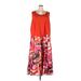 Ashley Stewart Casual Dress - Midi Scoop Neck Sleeveless: Red Print Dresses - Women's Size 34 Plus